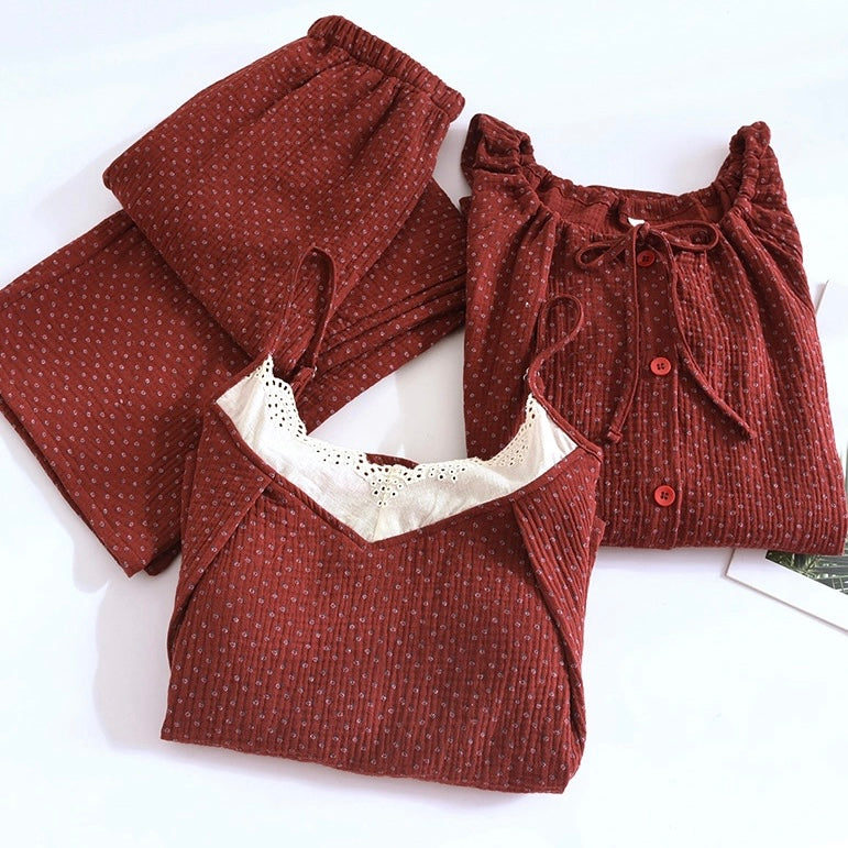 Rusty Romance Padded Nightsuit - 3pc Set